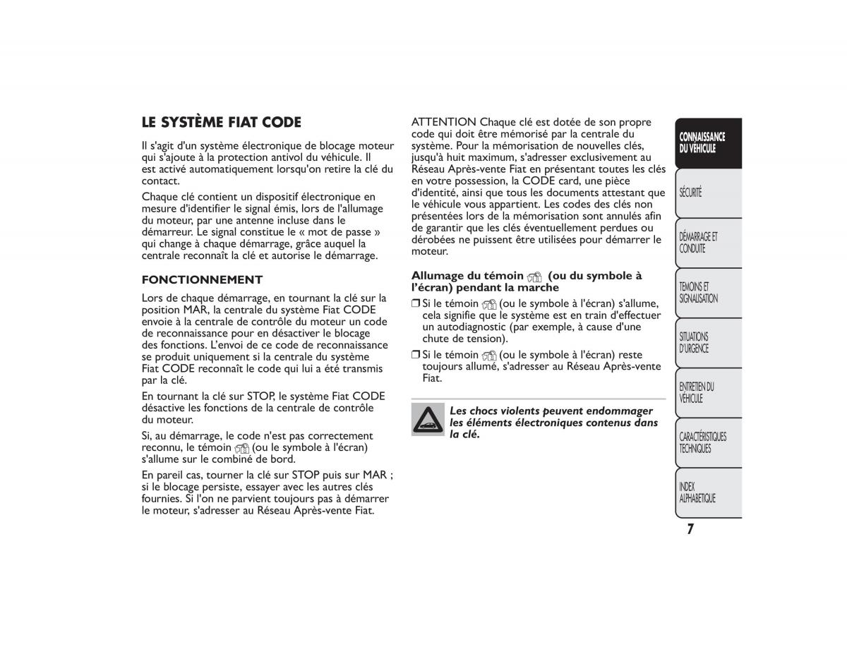 Fiat Bravo II 2 FL manuel du proprietaire / page 11