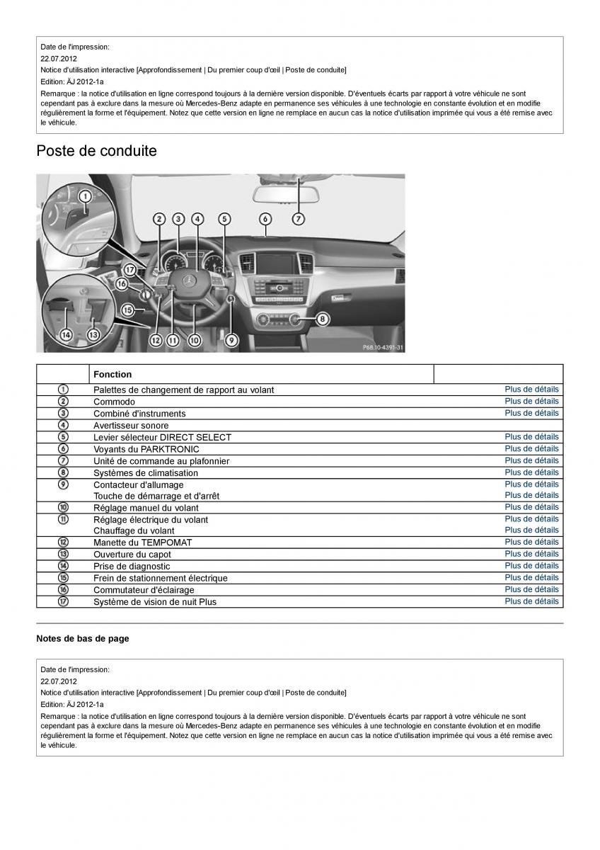 manual Mercedes Benz ML class II W164 manuel du proprietaire / page 12