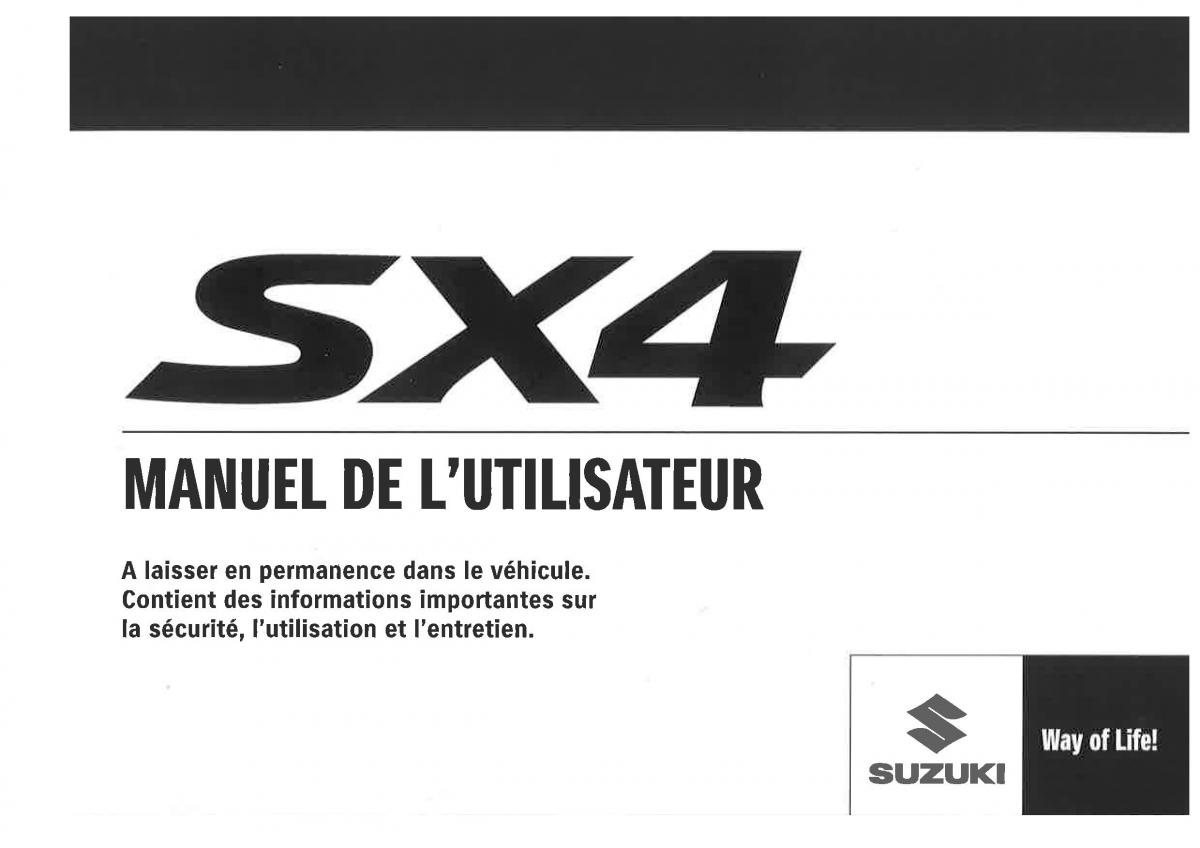 Suzuki SX4 manuel du proprietaire / page 1