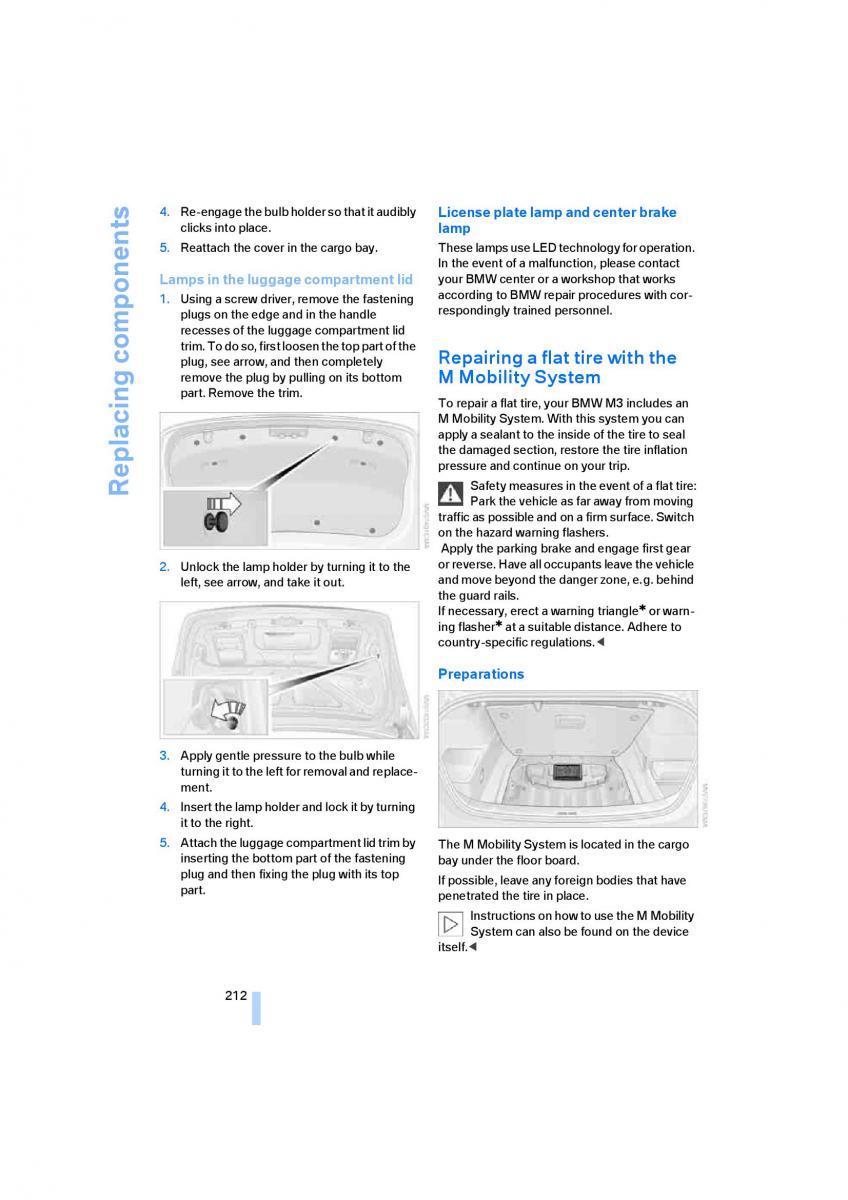 M Power M3 owners manual / page 214