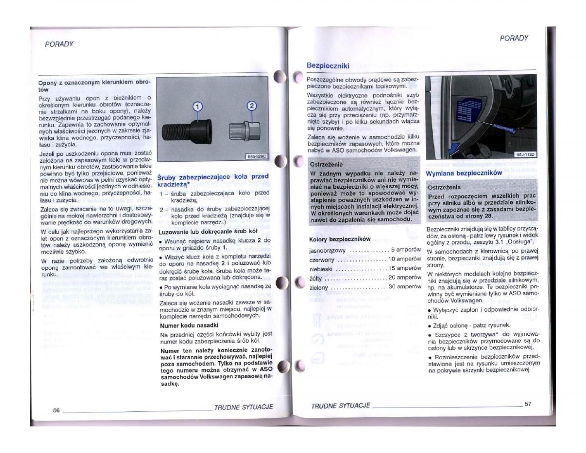 instrukcja obslugi obsługi VW Passat B5 / page 108
