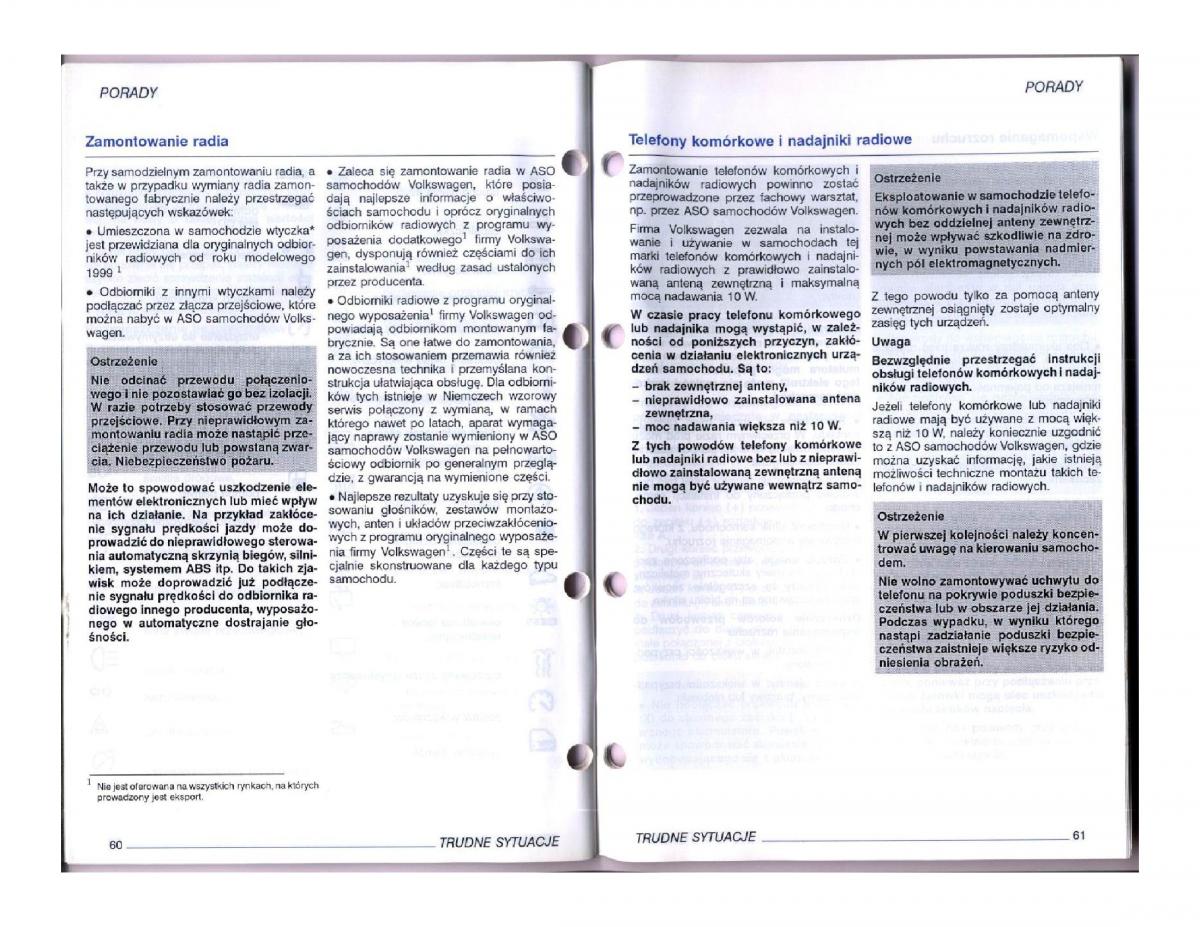 instrukcja obslugi obsługi VW Passat B5 / page 110
