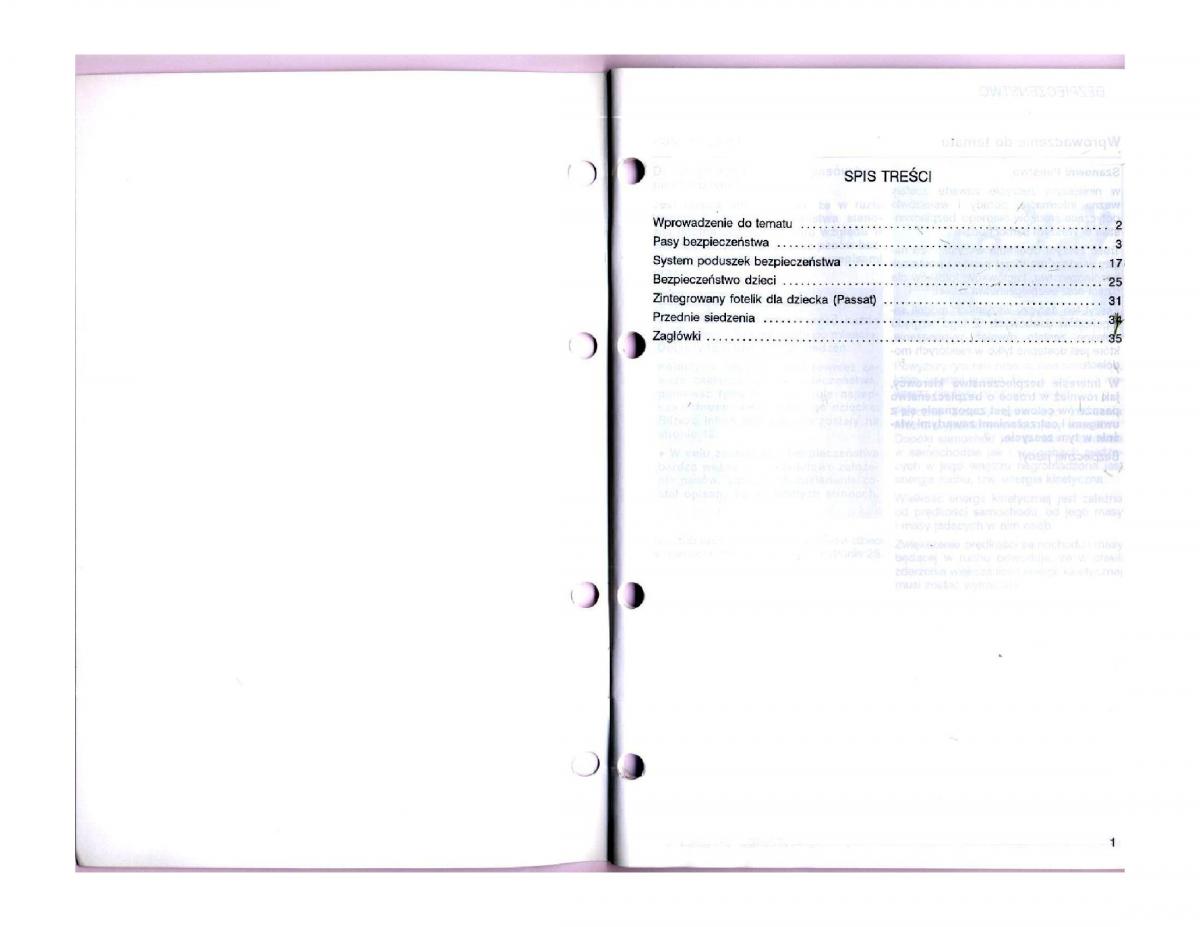 manual  instrukcja obsługi VW Passat B5 / page 1