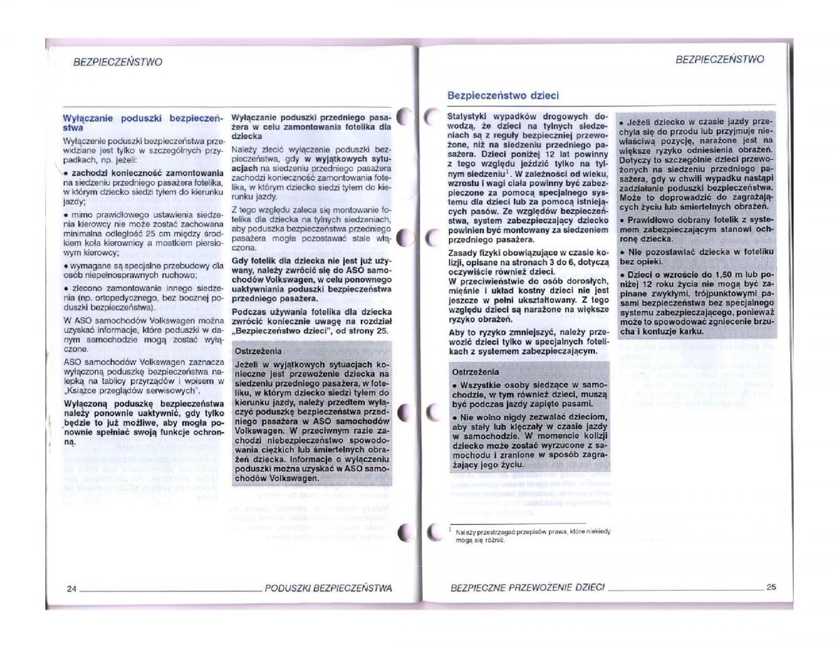 VW Passat B5 instrukcja obslugi / page 12