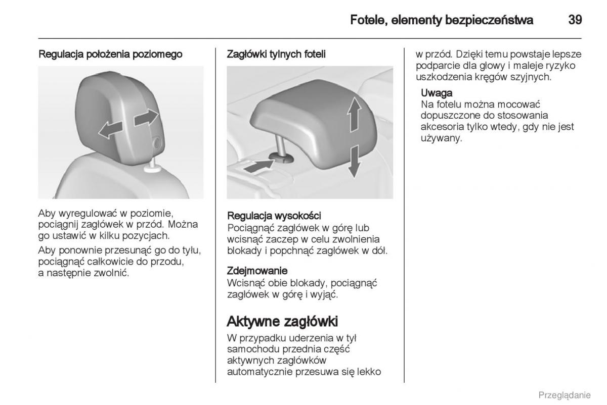 instrukcja obsługi Opel Astra Manual Opel Astra J / page 40