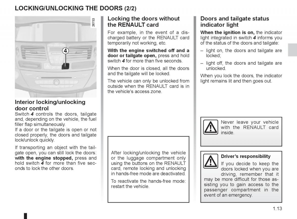 manual  Renault Laguna 3 III owners manual / page 19