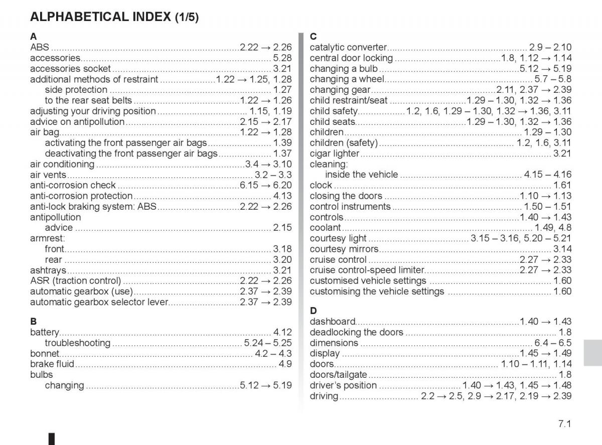 Renault Laguna 3 III owners manual / page 227