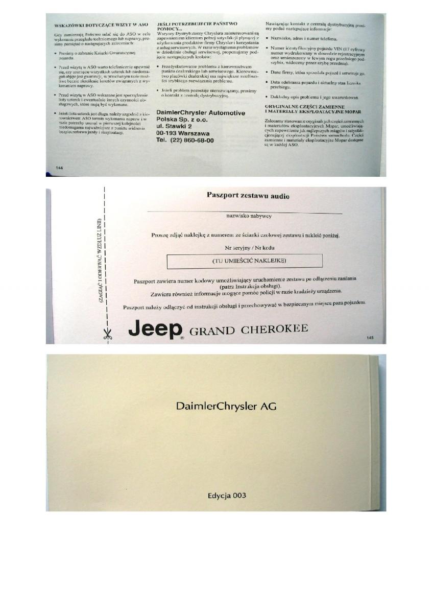 Jeep Grand Cherokee WJ instrukcja obslugi / page 48