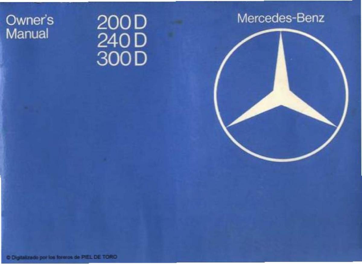 Mercedes Benz W123 200D 240D 300D Puchatek manual / page 1