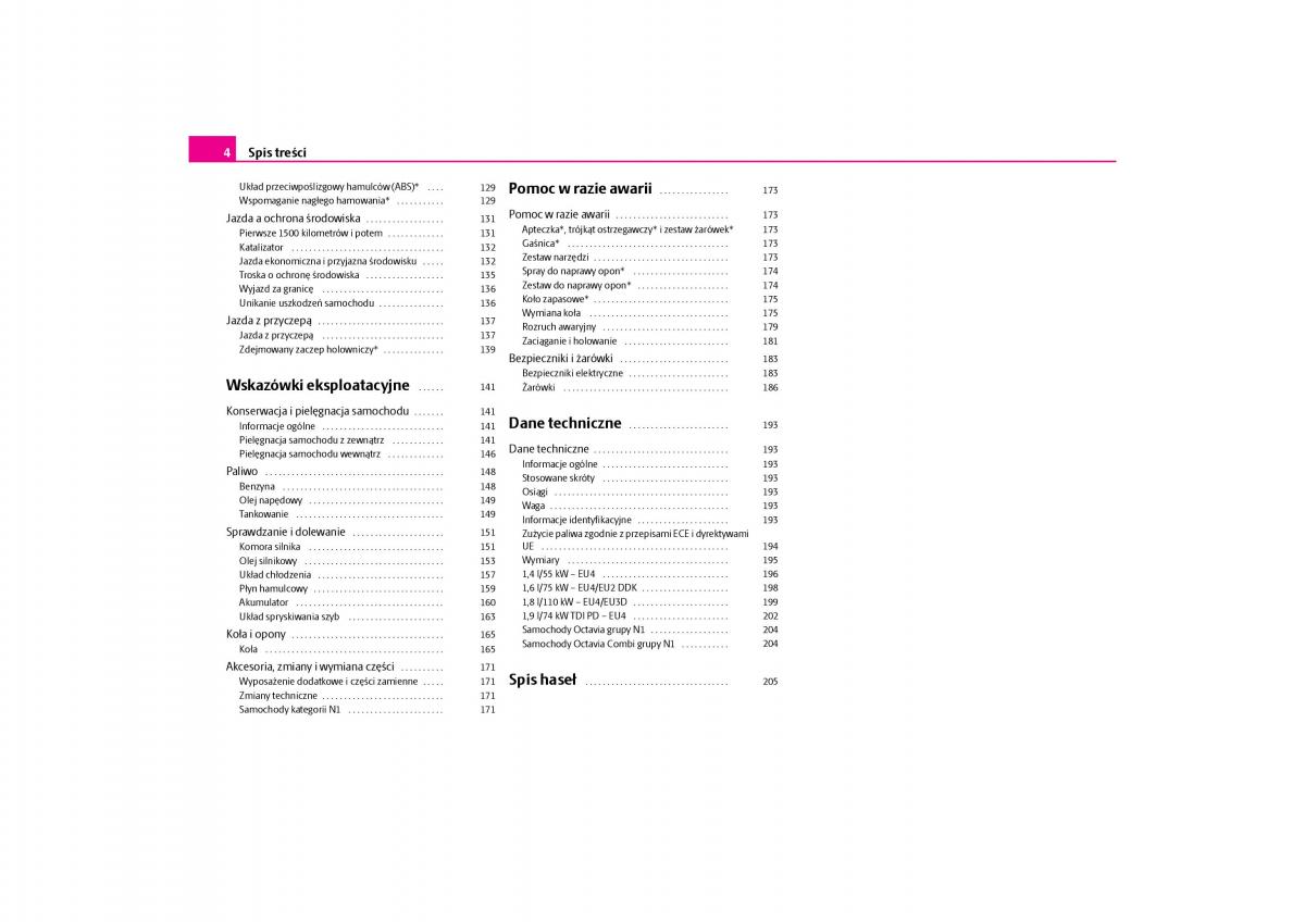 Skoda Octavia I instrukcja obslugi / page 5