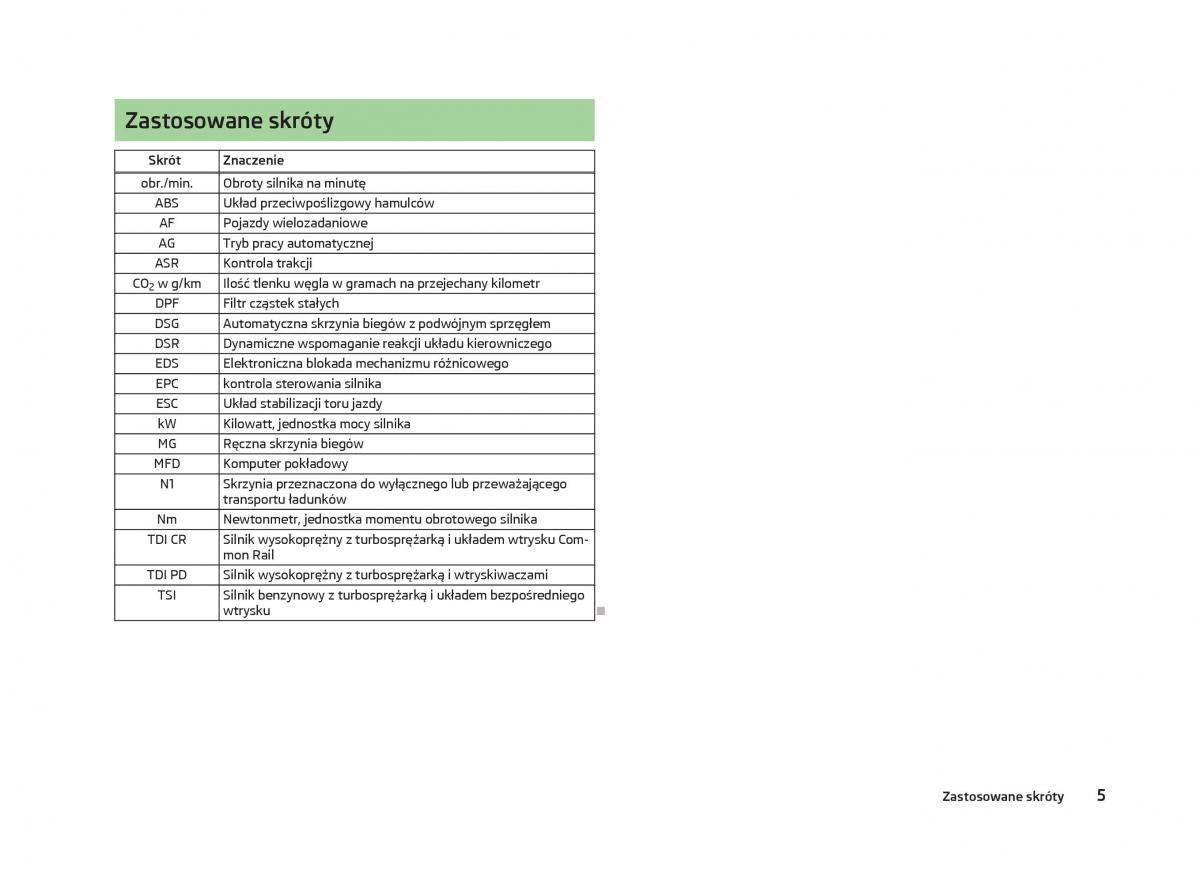 manual  Skoda Octavia III instrukcja / page 7