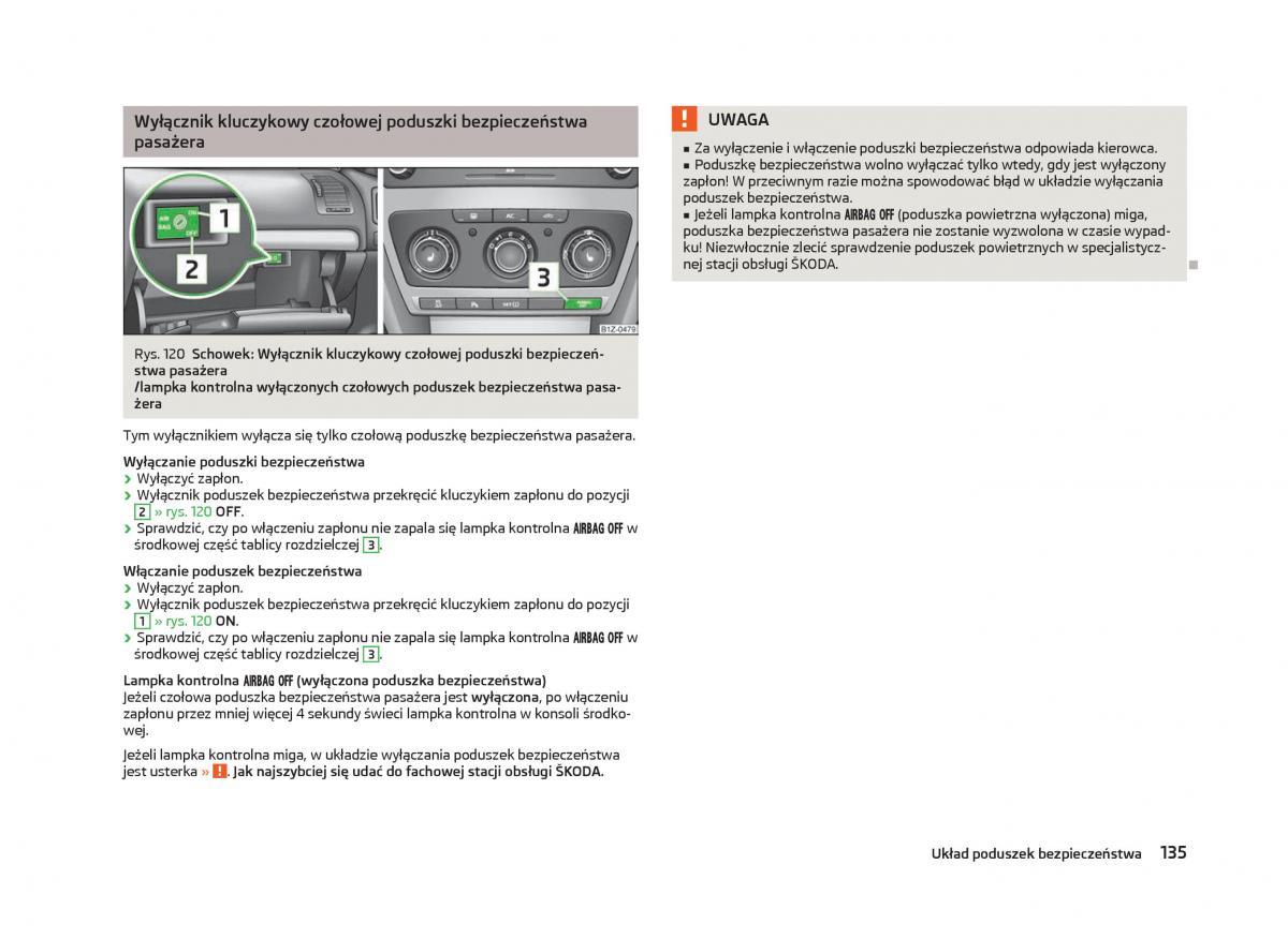 Skoda Octavia III instrukcja obslugi / page 137