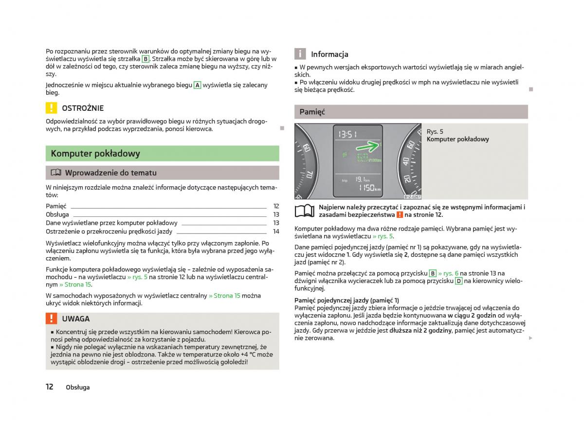 manual  Skoda Octavia III instrukcja / page 14