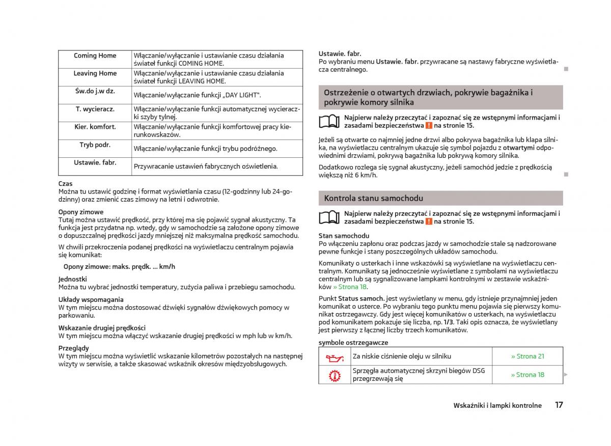 manual  Skoda Octavia III instrukcja / page 19