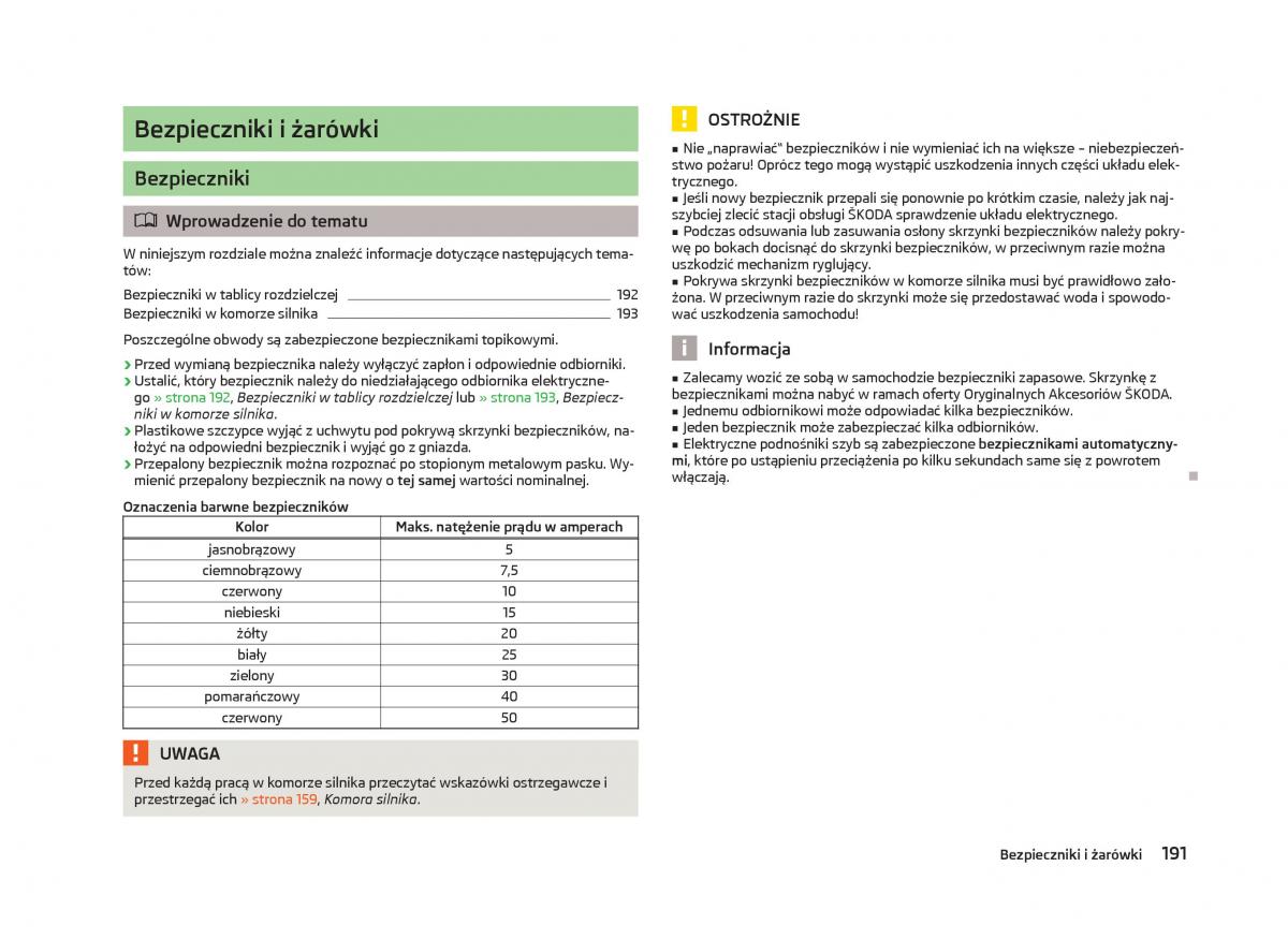 instrukcja obsługi Skoda Octavia Skoda Octavia III instrukcja / page 193