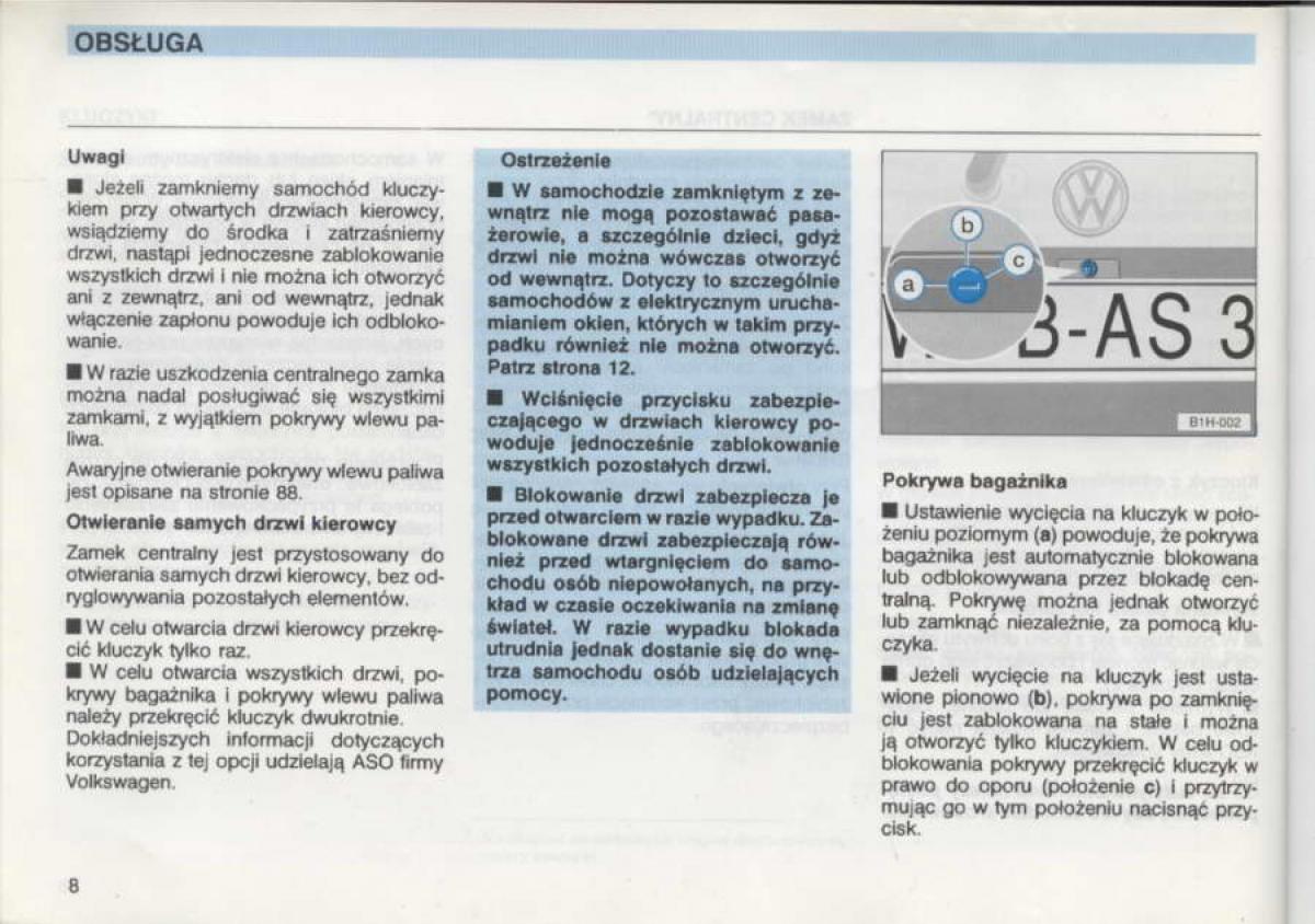 manual  VW Golf III 3 instrukcja / page 6