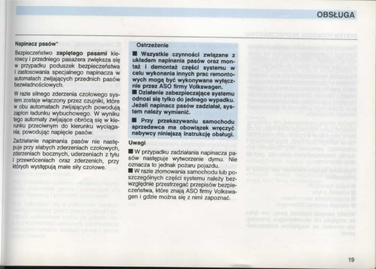 VW Golf III 3 instrukcja obslugi / page 17