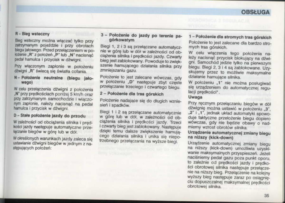VW Golf III 3 instrukcja obslugi / page 33