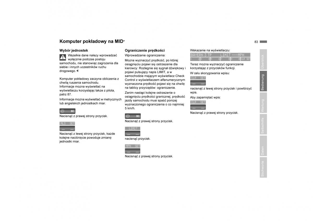 BMW E53 X5 instrukcja obslugi / page 85