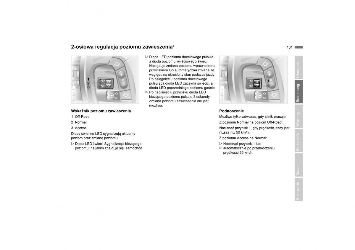 BMW E53 X5 instrukcja obslugi / page 103
