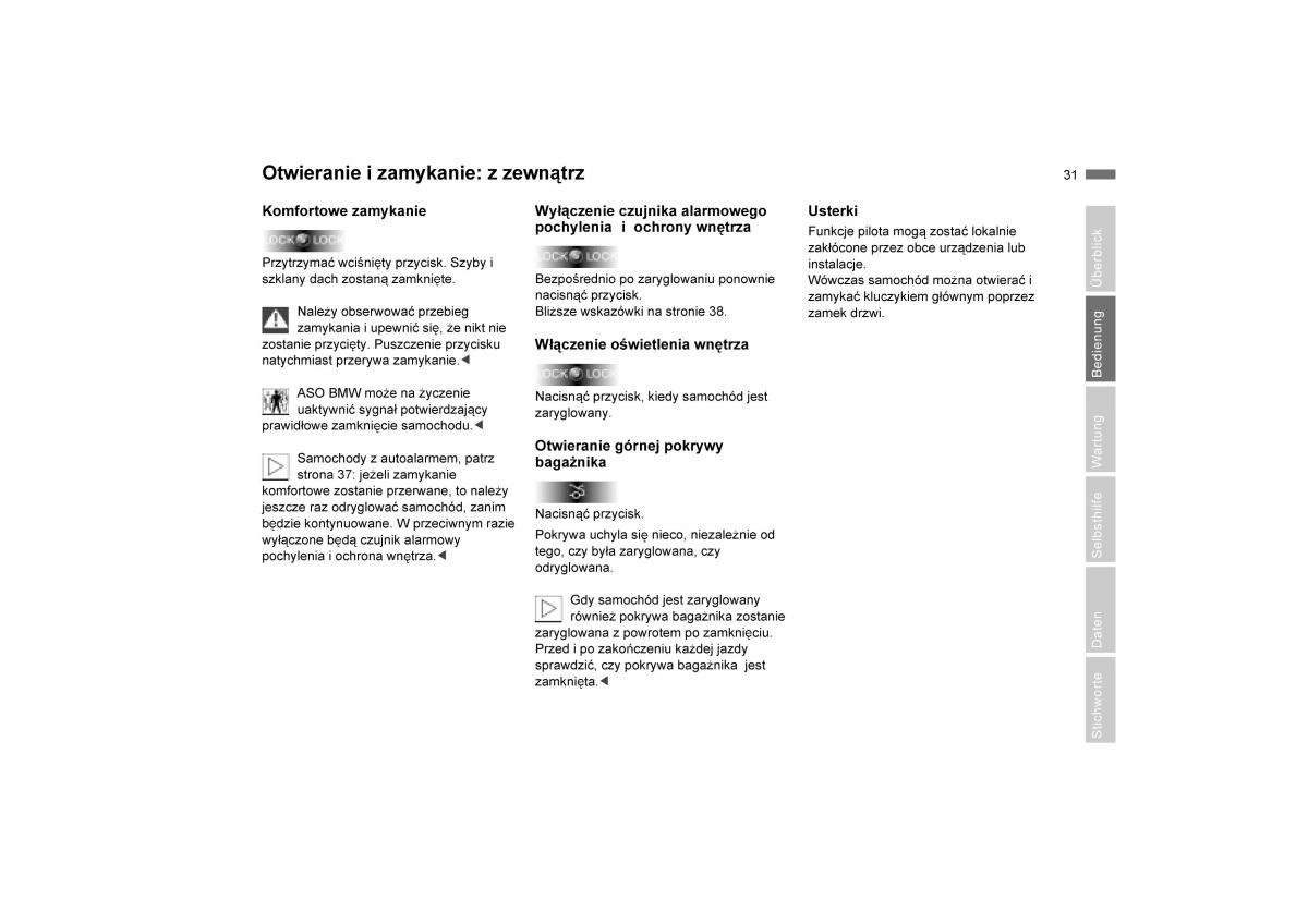 BMW E53 X5 instrukcja obslugi / page 33