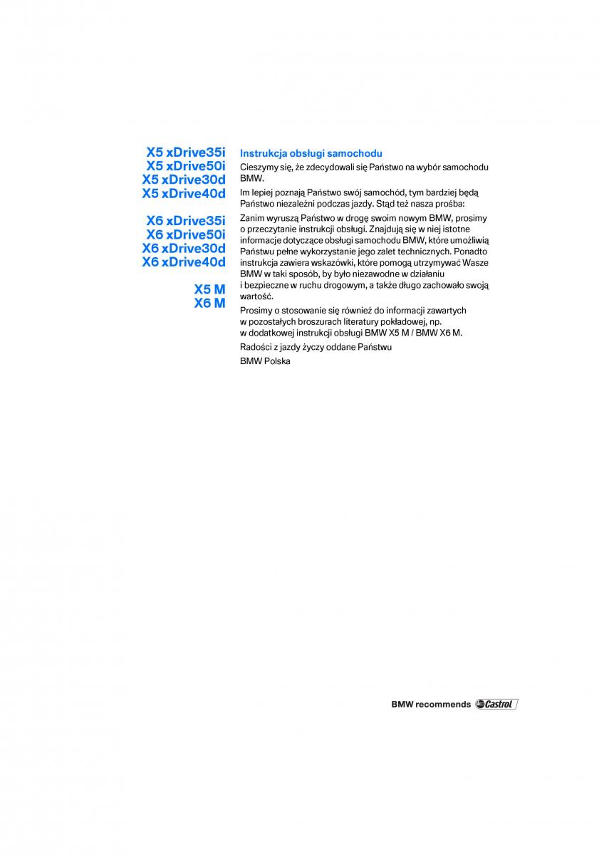 BMW E70 X5 X6 instrukcja obslugi / page 3