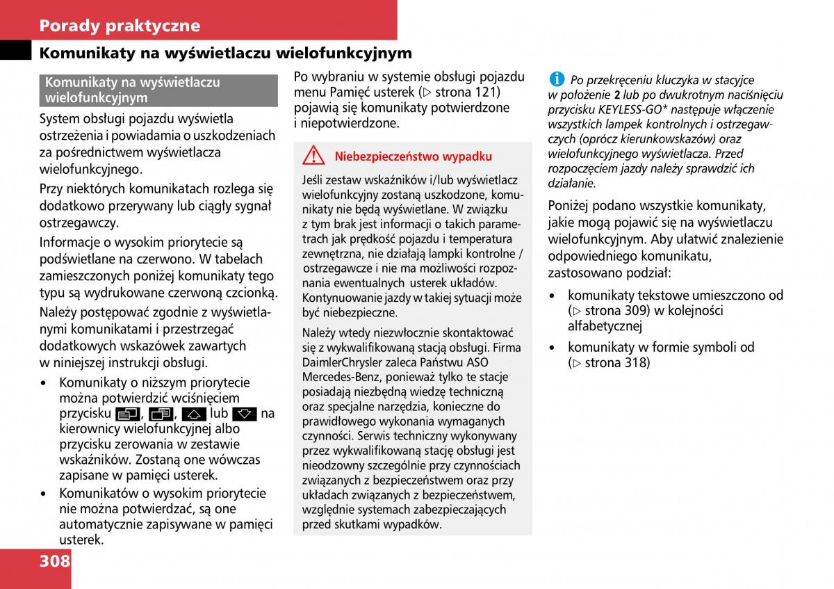 instrukcja obsługi Mercedes ML Mercedes ML W164 instrukcja / page 310