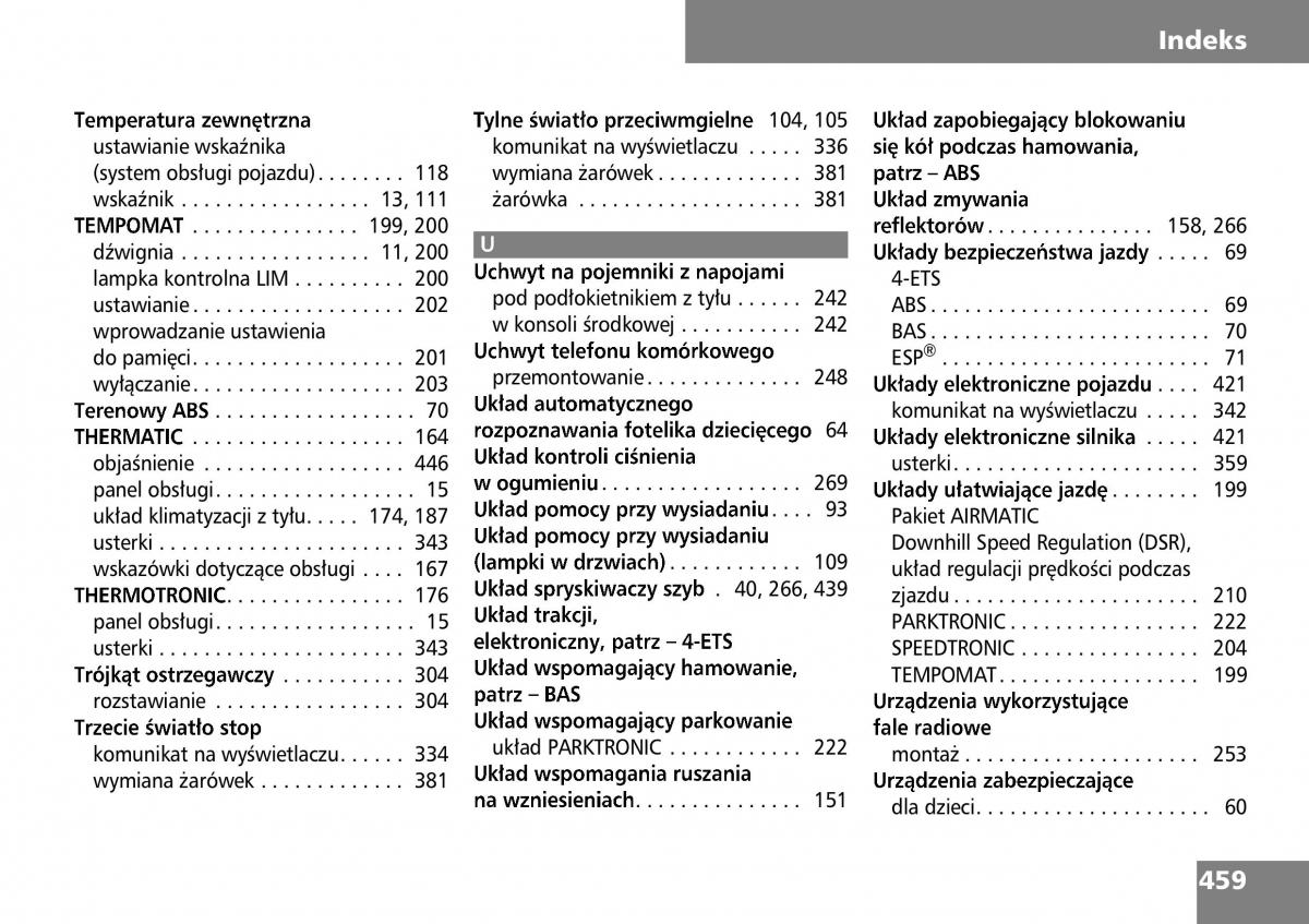 manual  Mercedes ML W164 instrukcja / page 461