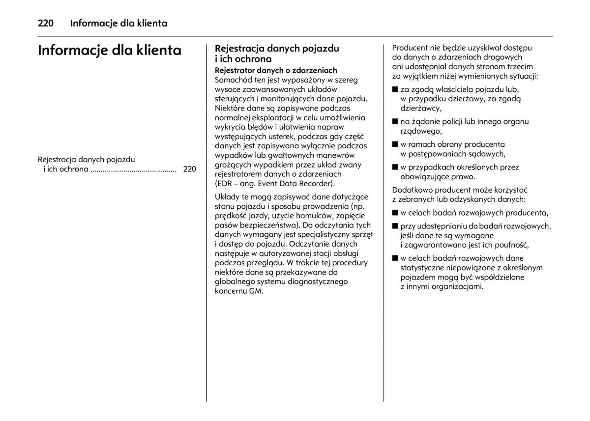 Opel Astra IV J instrukcja obslugi / page 224