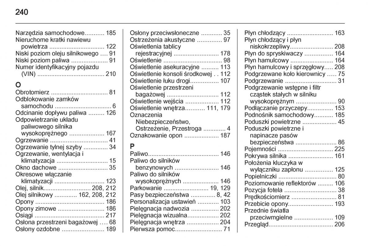 Opel Corsa D instrukcja obslugi / page 242