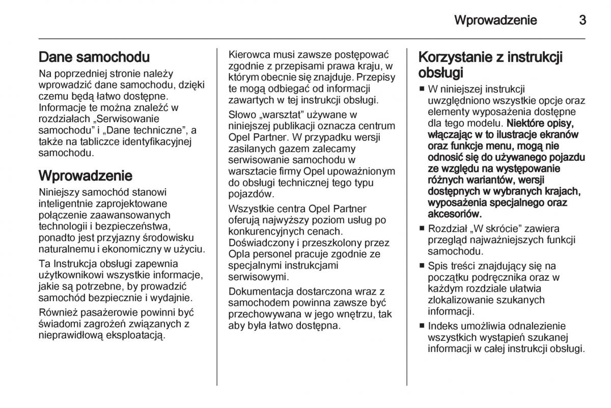 Opel Corsa D instrukcja obslugi / page 5