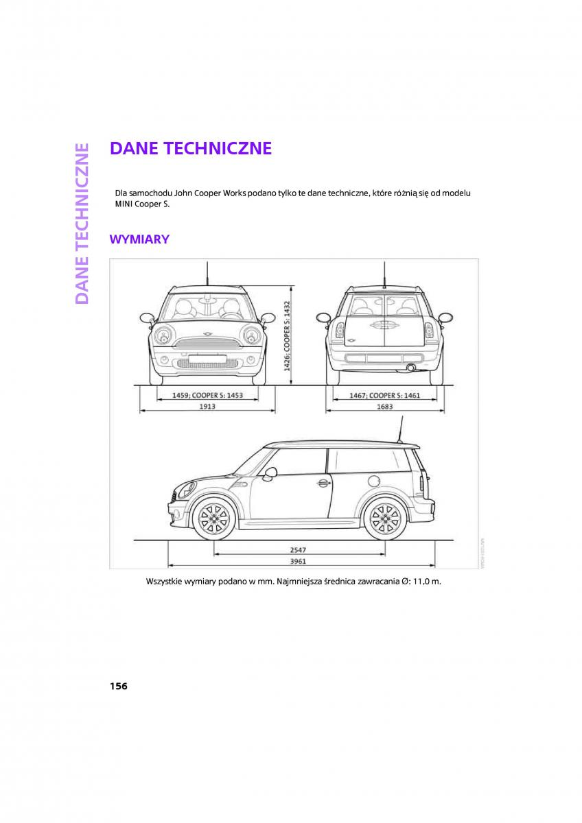 Mini Clubman Cooper One instrukcja obslugi / page 158