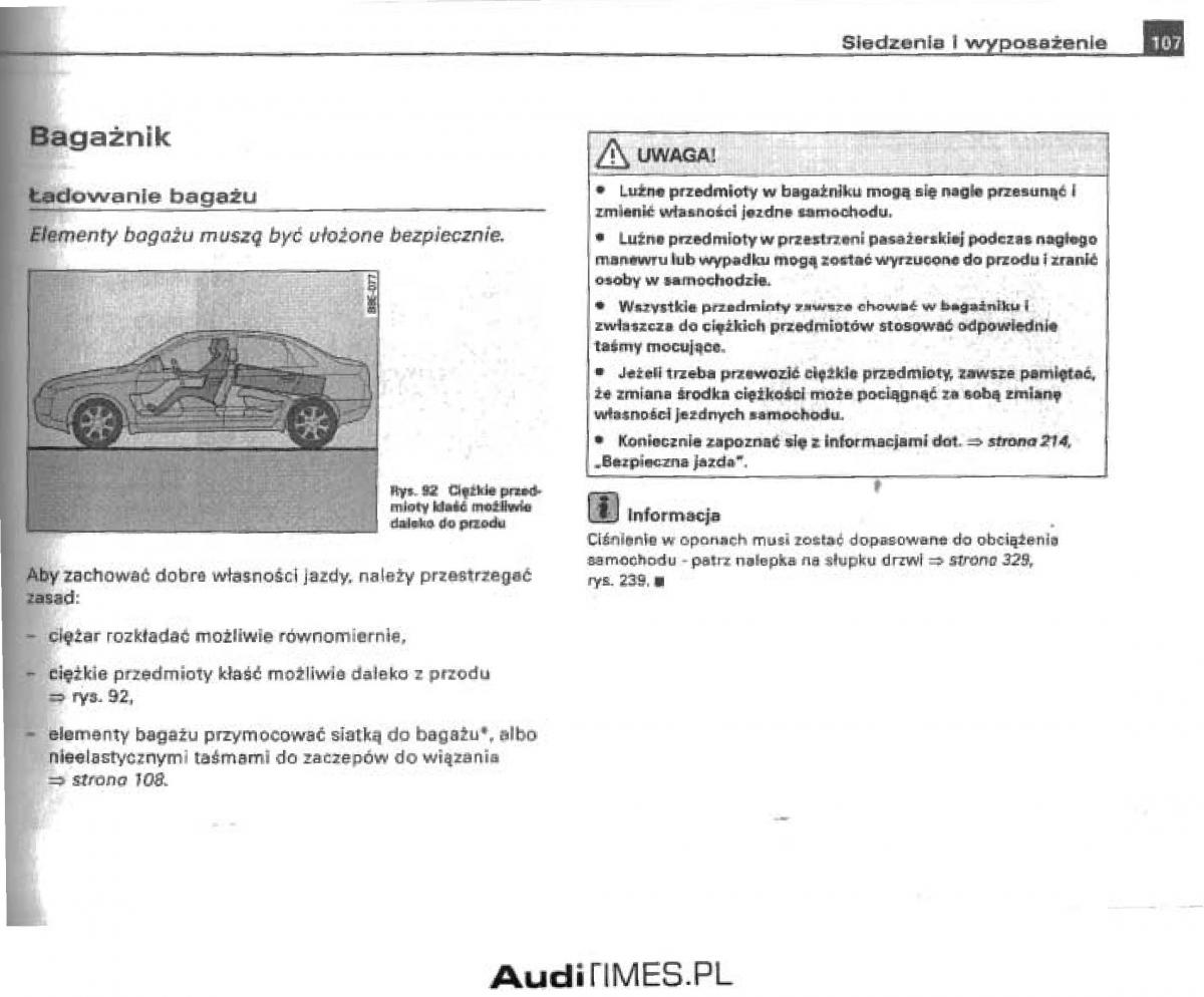 Audi A4 B6 instrukcja obslugi / page 101