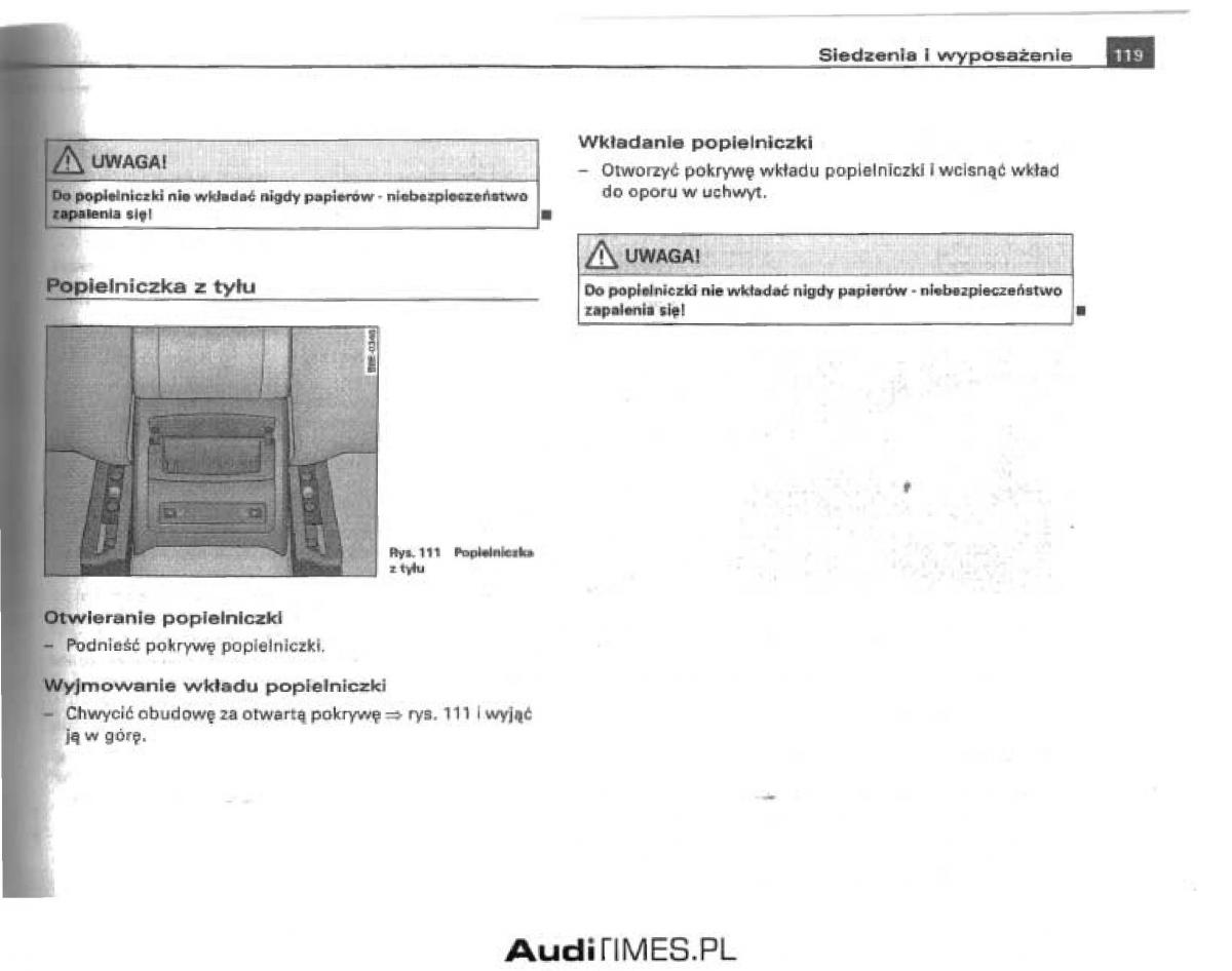 Audi A4 B6 instrukcja obslugi / page 113
