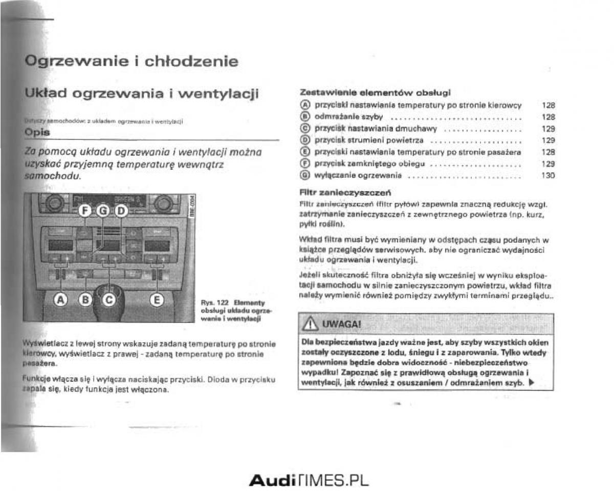 Audi A4 B6 instrukcja obslugi / page 121
