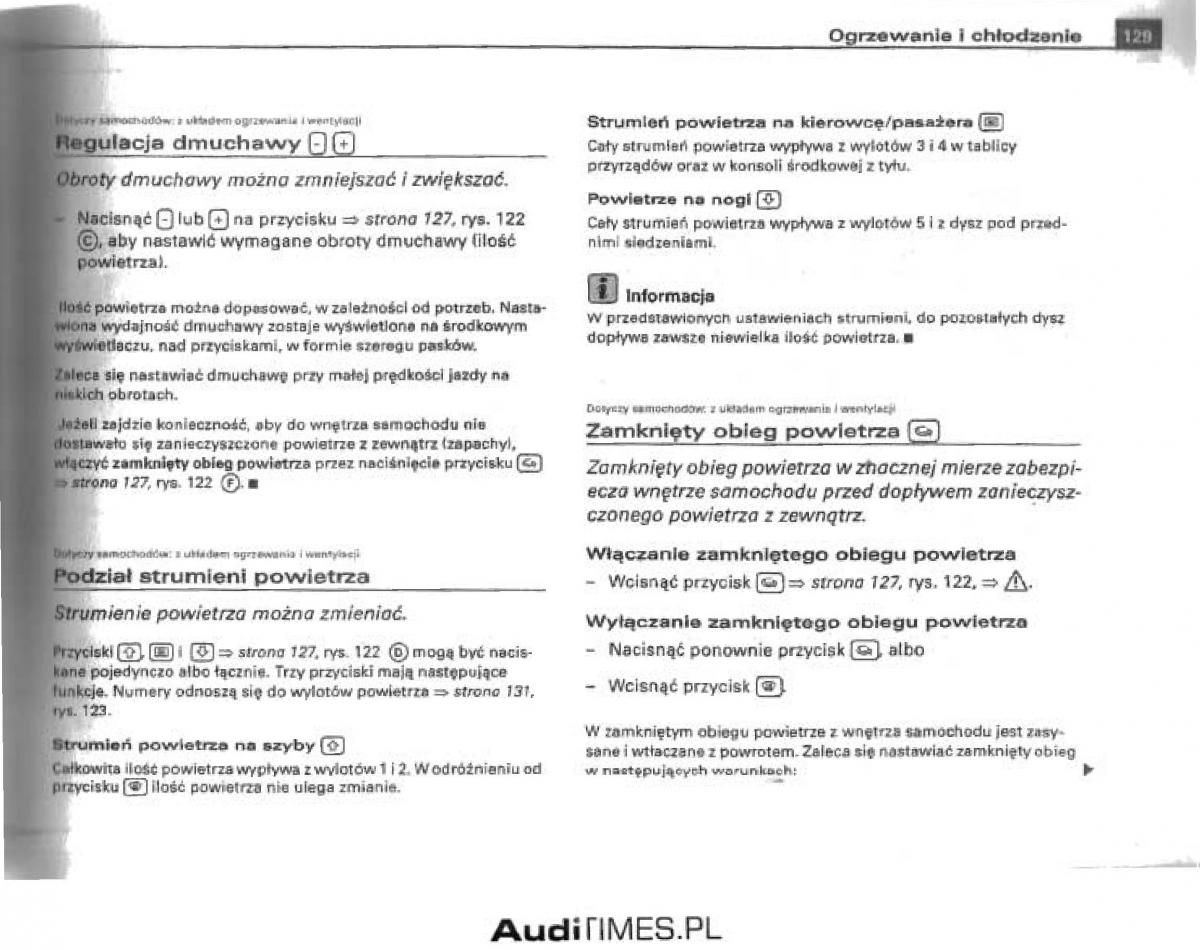 Audi A4 B6 instrukcja obslugi / page 123