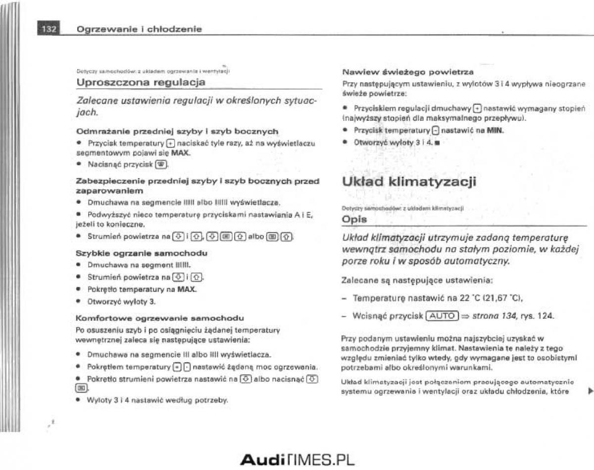 Audi A4 B6 instrukcja obslugi / page 126