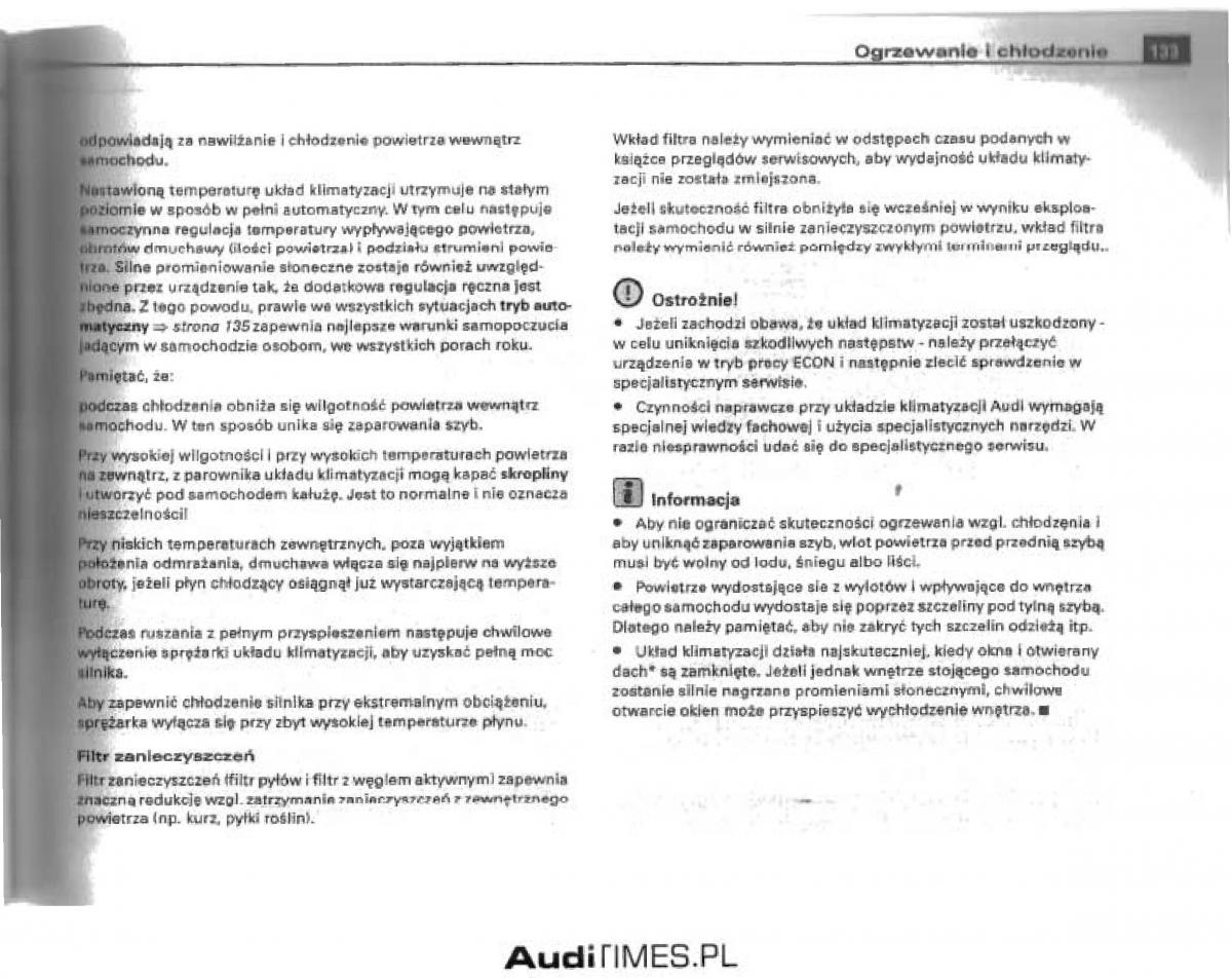 Audi A4 B6 instrukcja obslugi / page 127