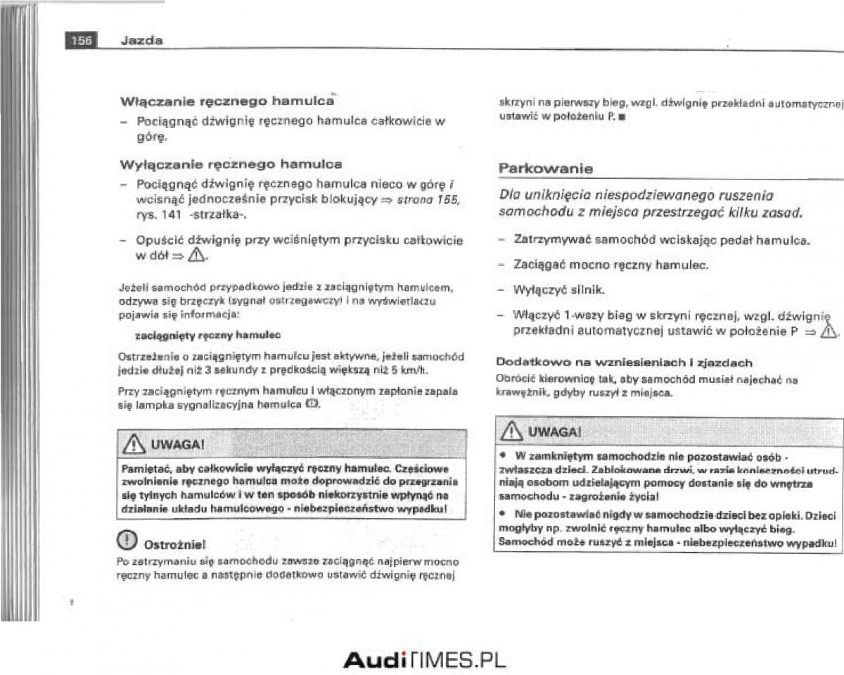 Audi A4 B6 instrukcja obslugi / page 150