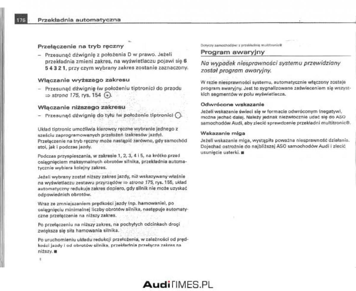 Audi A4 B6 instrukcja obslugi / page 170