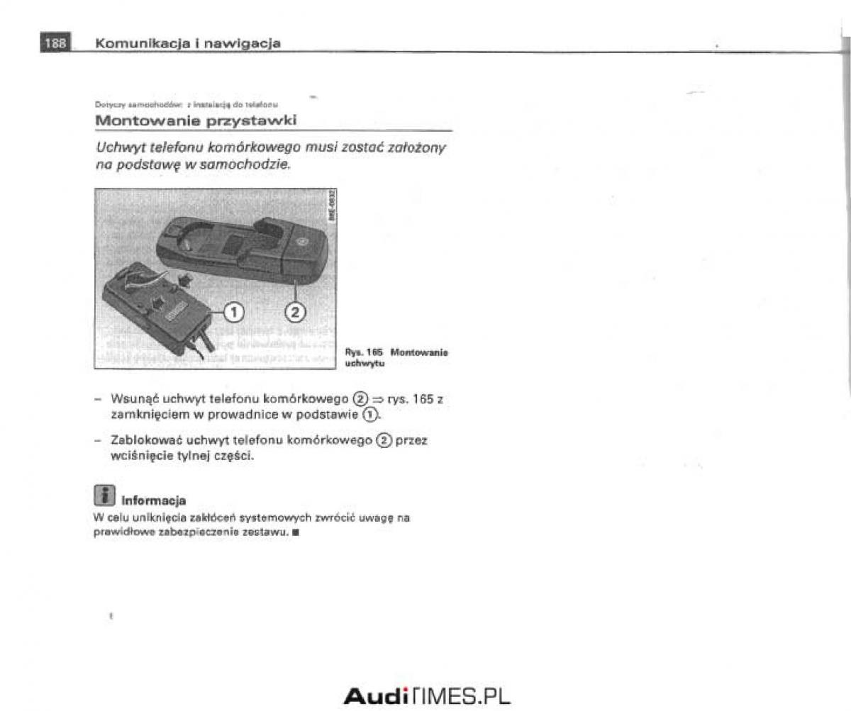 Audi A4 B6 instrukcja obslugi / page 182