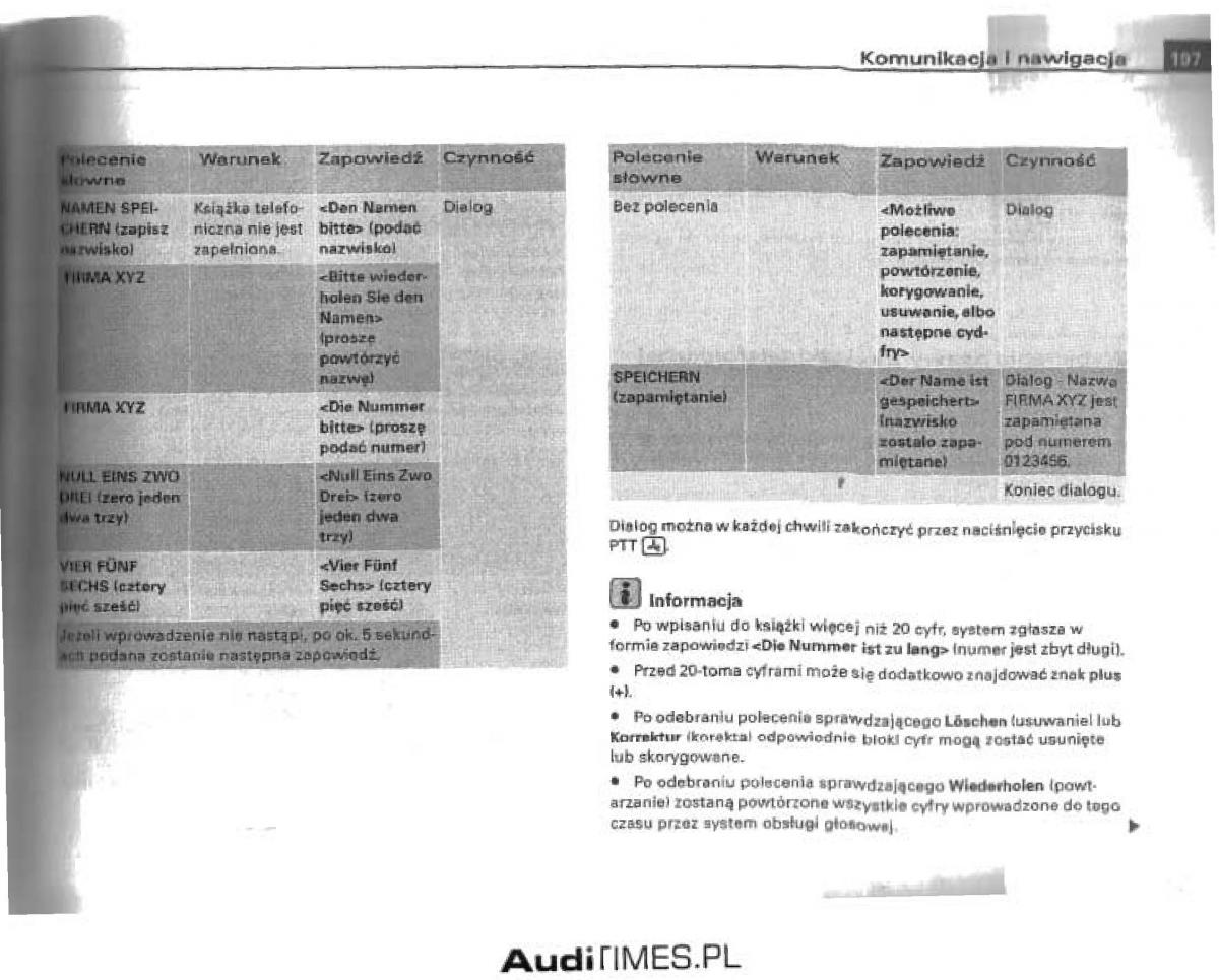 Audi A4 B6 instrukcja obslugi / page 191