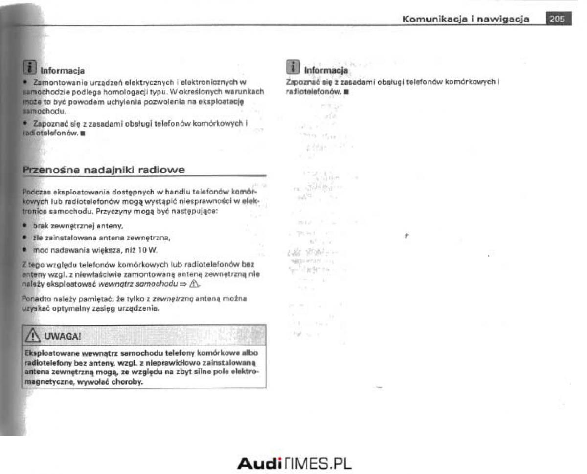 Audi A4 B6 instrukcja obslugi / page 199