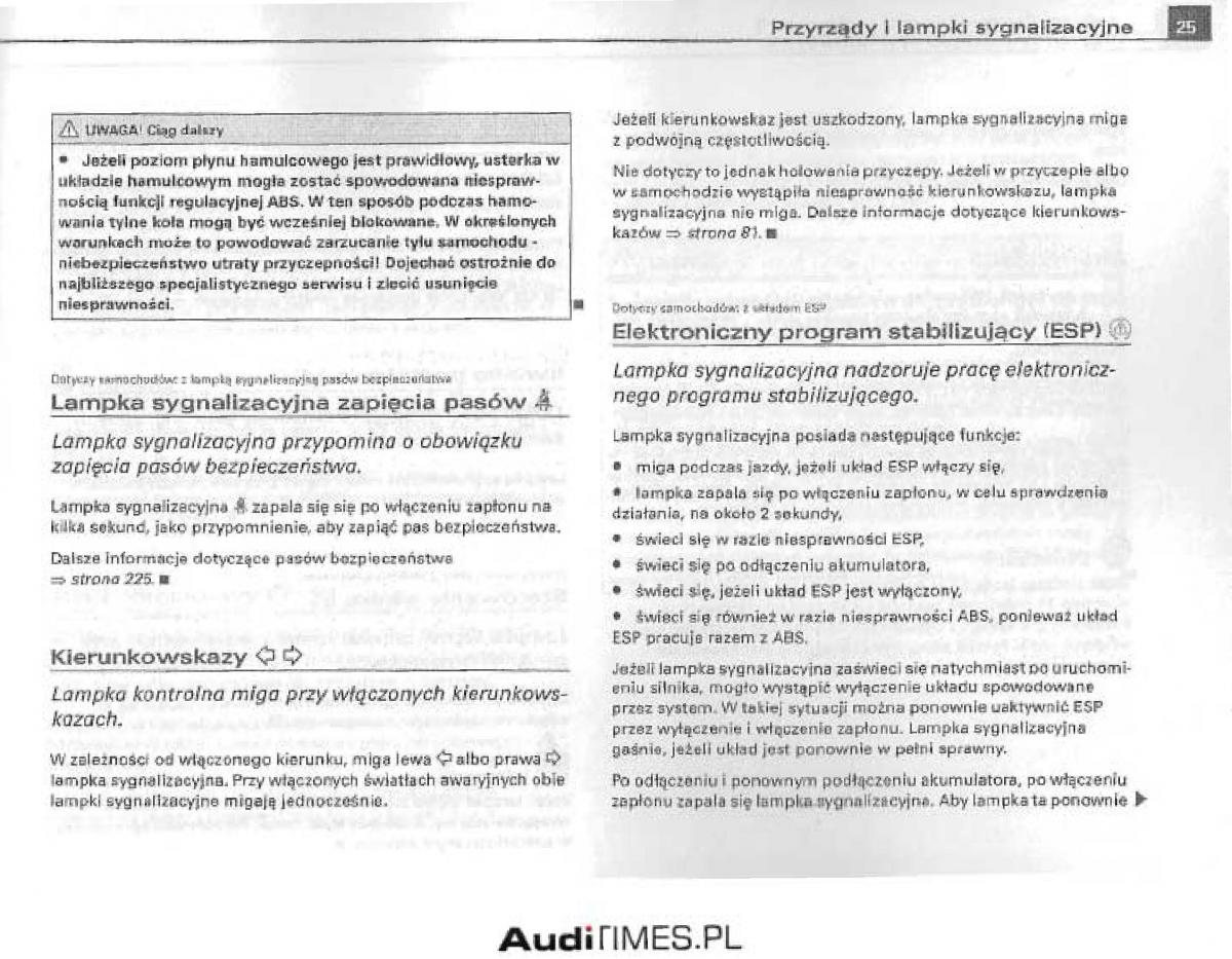 Audi A4 B6 instrukcja obslugi / page 20