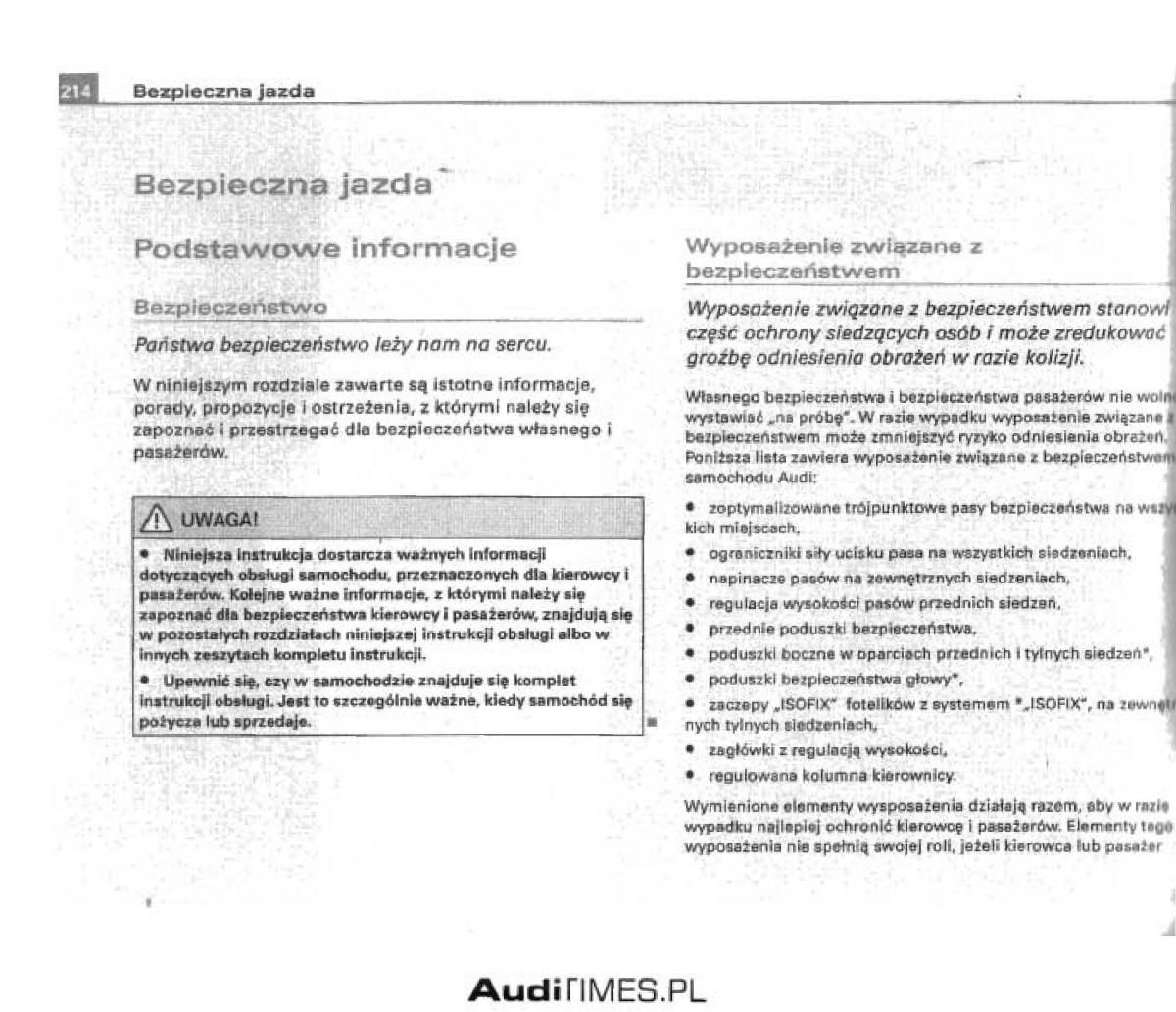 Audi A4 B6 instrukcja obslugi / page 206