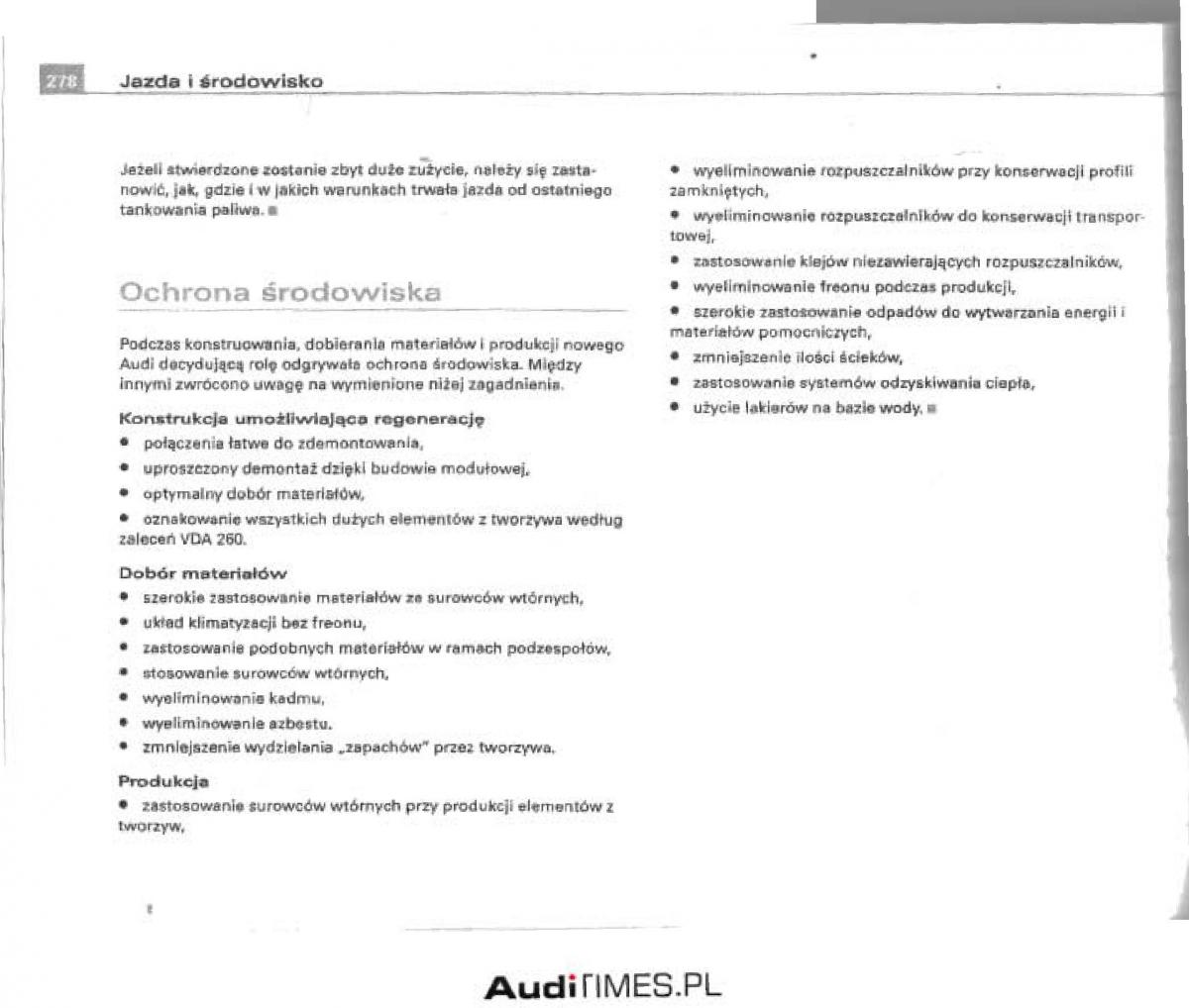 Audi A4 B6 instrukcja obslugi / page 266