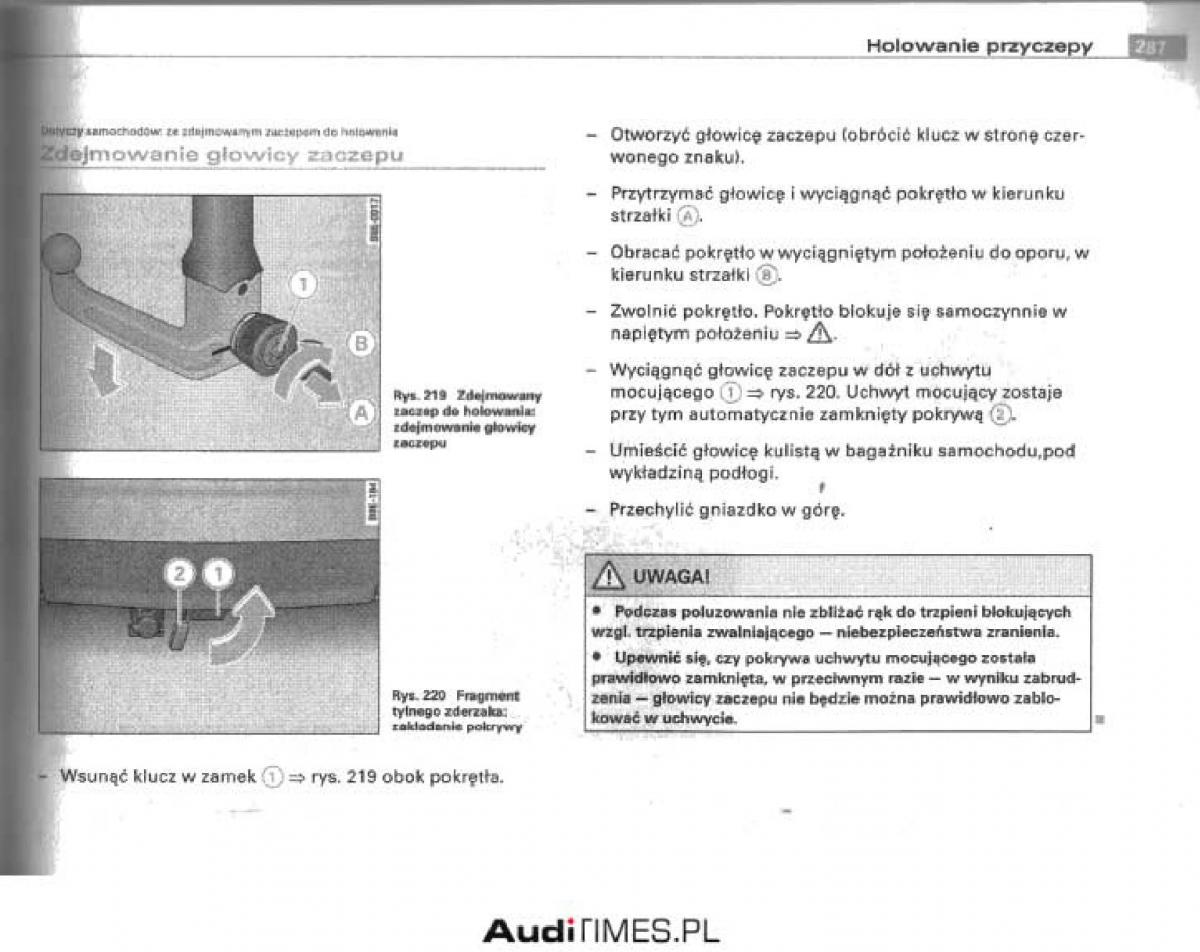 Audi A4 B6 instrukcja obslugi / page 275