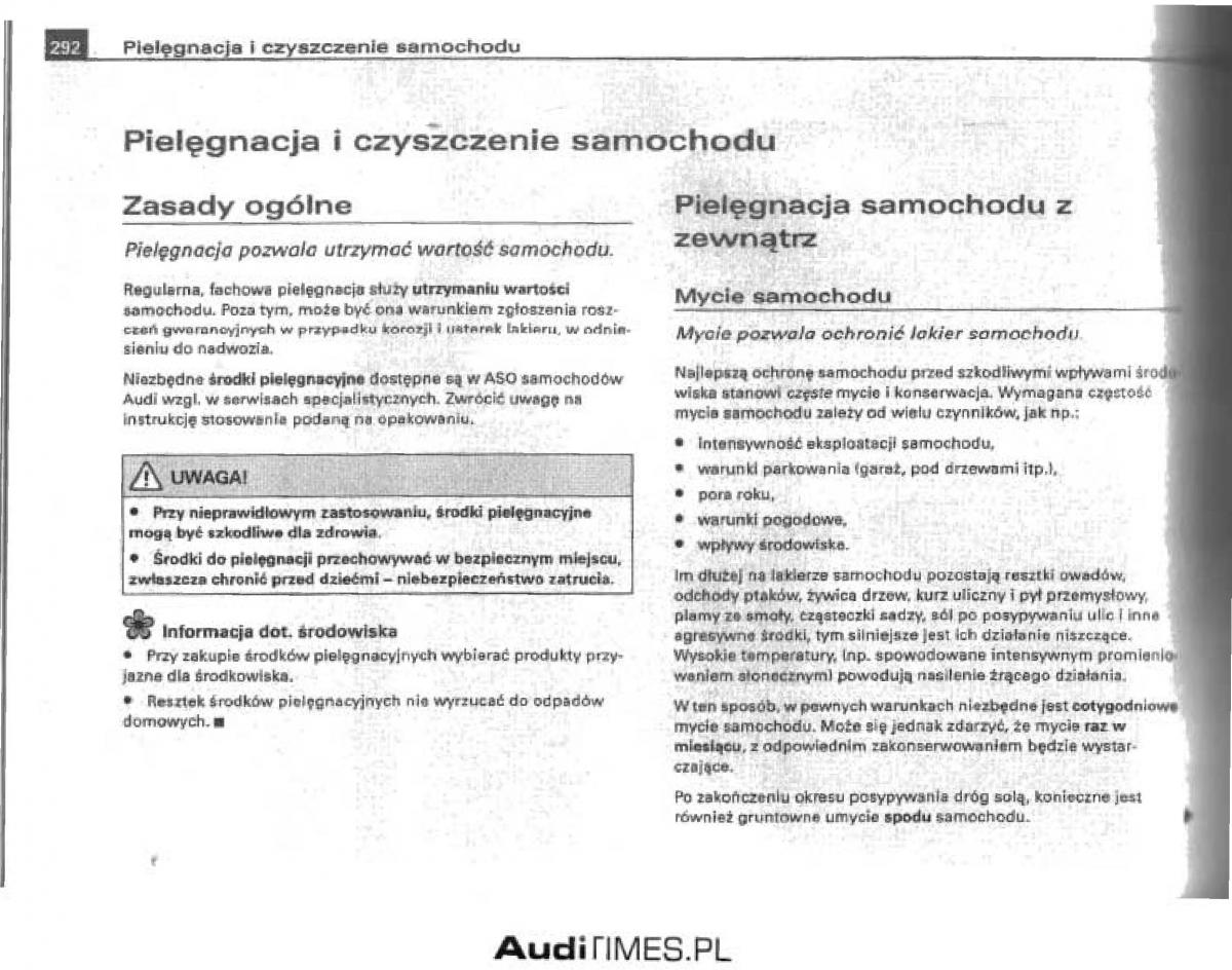 Audi A4 B6 instrukcja obslugi / page 278