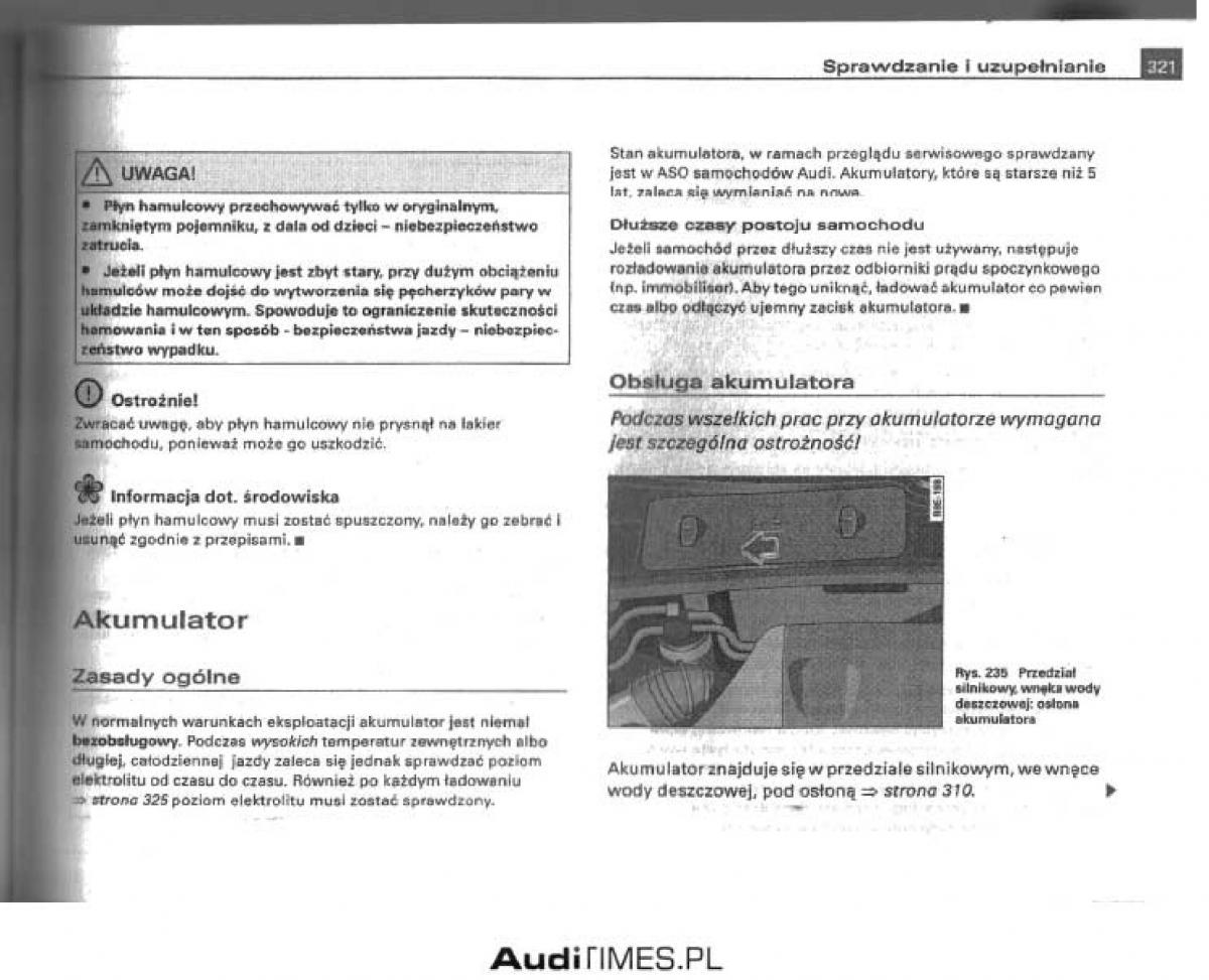 Audi A4 B6 instrukcja obslugi / page 307