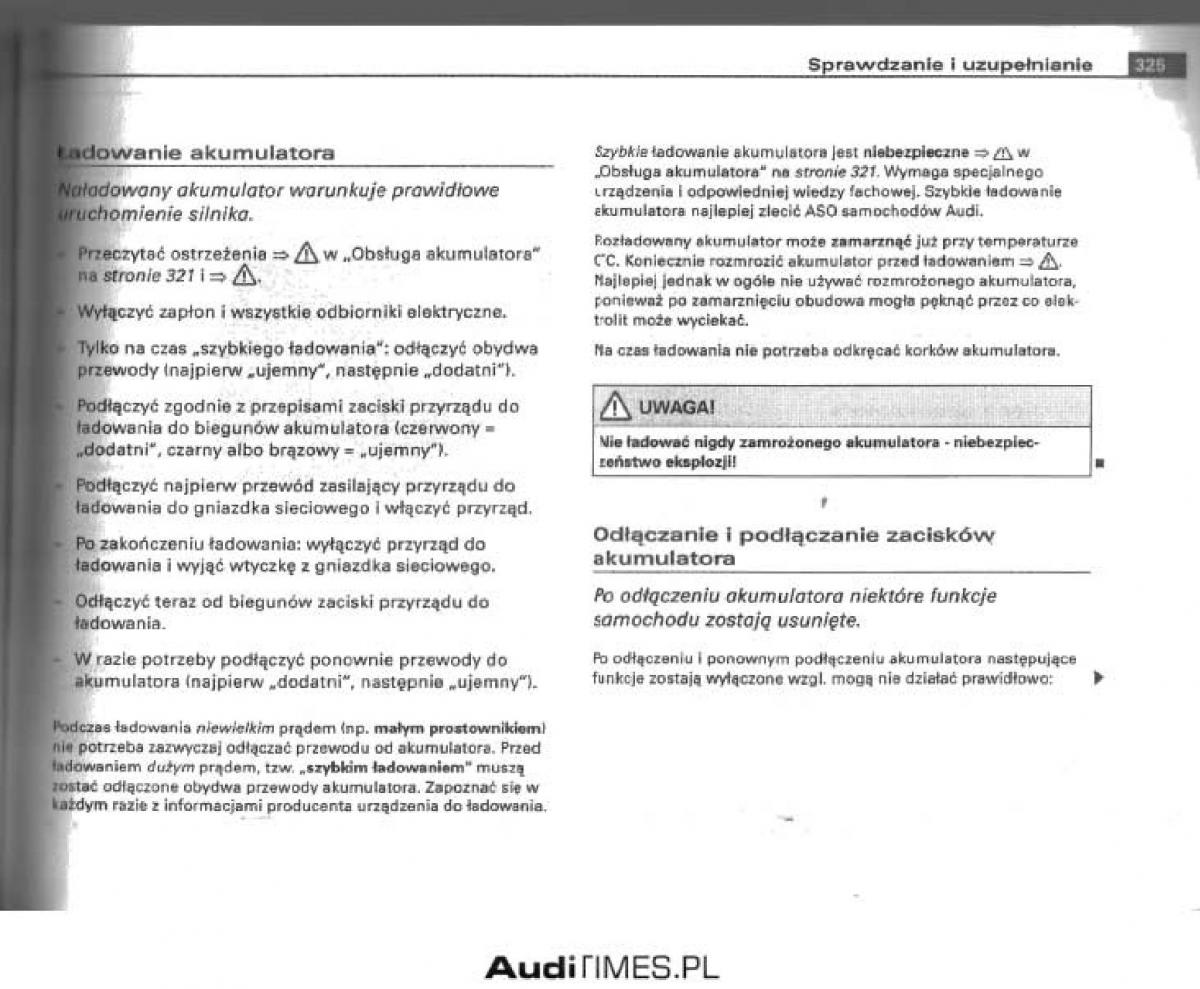 Audi A4 B6 instrukcja obslugi / page 311